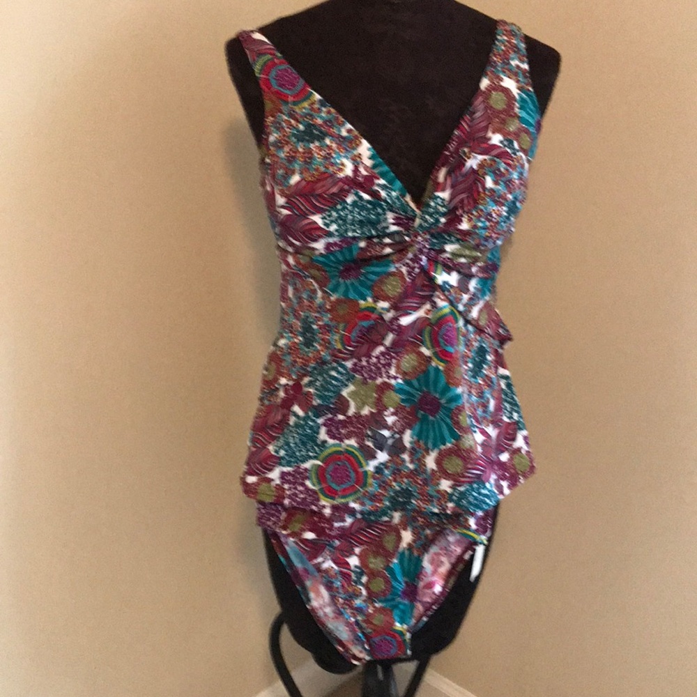 NWT Talbots Aqua Floral Tankini - Bundle & Save!